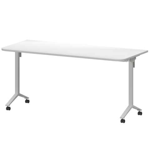 Стол мобильный складной радиусный МБ22-160.70Р Белый/Белый 1600x700x750 Моби