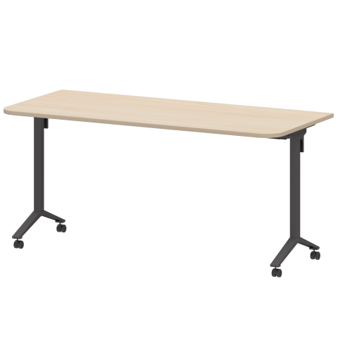 Стол мобильный складной радиусный МБ22-160.70Р Бук/Антрацит 1600x700x750 Моби