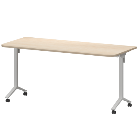 Стол мобильный складной радиусный МБ22-160.70Р Бук/Белый 1600x700x750 Моби