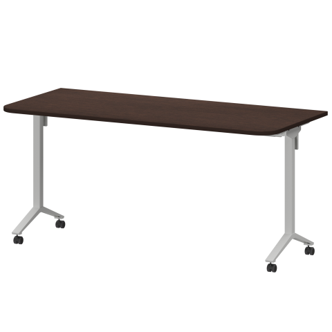 Стол мобильный складной радиусный МБ22-160.70Р Дуб венге/Белый 1600x700x750 Моби
