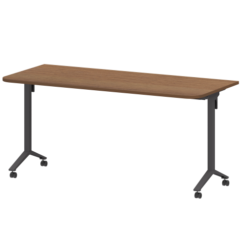 Стол мобильный складной радиусный МБ22-160.70Р Орех/Антрацит 1600x700x750 Моби