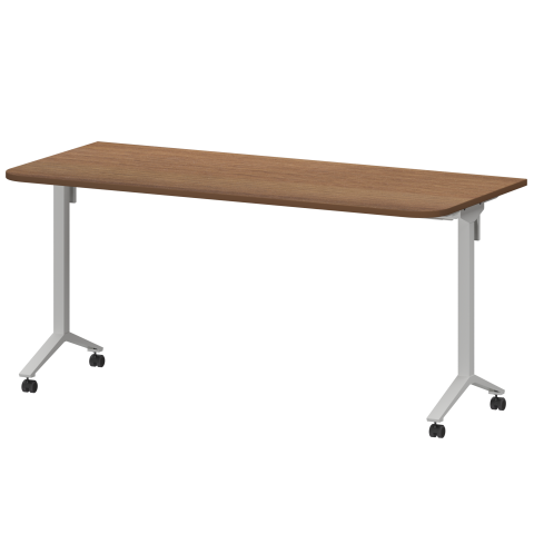 Стол мобильный складной радиусный МБ22-160.70Р Орех/Белый 1600x700x750 Моби