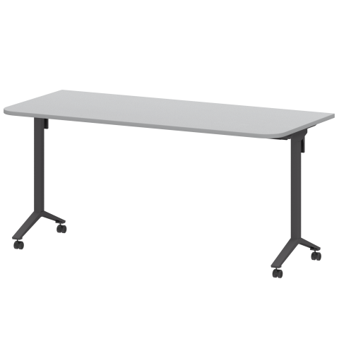 Стол мобильный складной радиусный МБ22-160.70Р Серый/Антрацит 1600x700x750 Моби