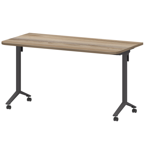 Стол мобильный складной радиусный МБ25-140.70Р Дуб сафари/Антрацит 1400x700x750 Моби