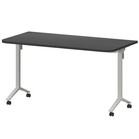 Стол мобильный складной радиусный МБ25-140.70Р Графит/Белый 1400x700x750 Моби