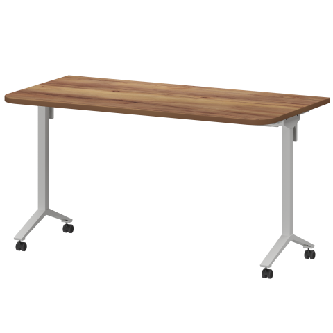 Стол мобильный складной радиусный МБ25-140.70Р Таксония/Белый 1400x700x750 Моби