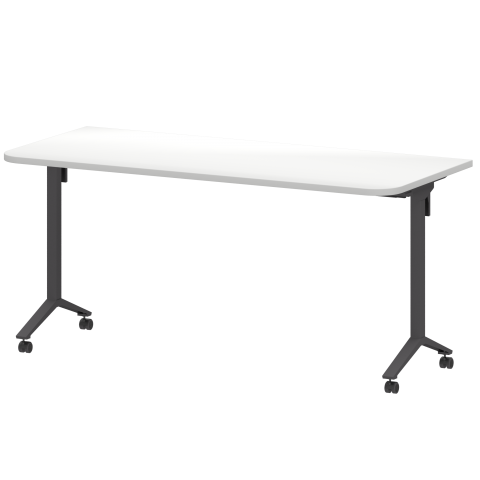 Стол мобильный складной радиусный МБ25-160.70Р Белый/Антрацит 1600x700x750 Моби