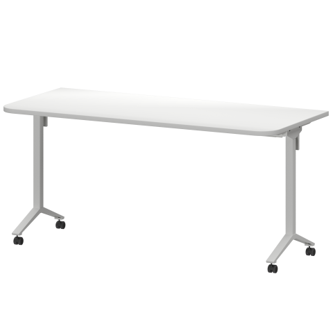 Стол мобильный складной радиусный МБ25-160.70Р Белый/Белый 1600x700x750 Моби