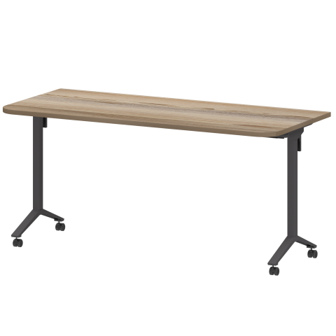 Стол мобильный складной радиусный МБ25-160.70Р Дуб сафари/Антрацит 1600x700x750 Моби