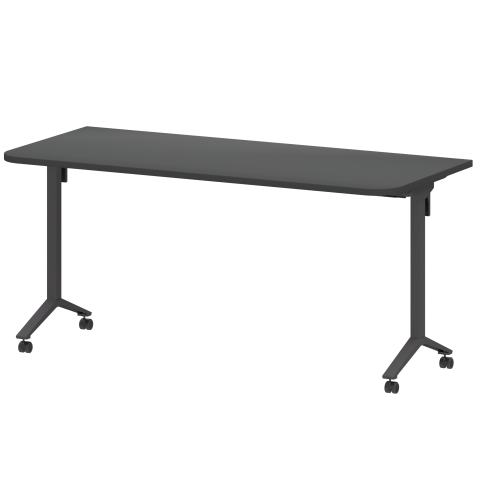 Стол мобильный складной радиусный МБ25-160.70Р Графит/Антрацит 1600x700x750 Моби