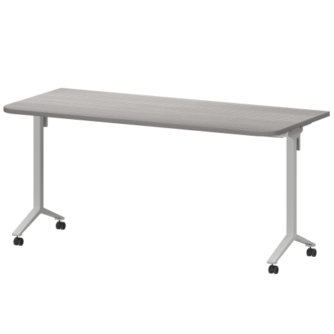 Стол мобильный складной радиусный МБ25-160.70Р Лиственница/Белый 1600x700x750 Моби