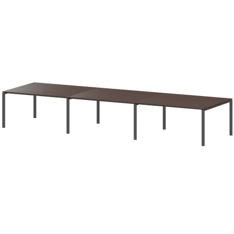 Стол на металлокаркасе для заседаний АМП-420 Дуб венге/Антрацит 4200x1236x760 Арго-М