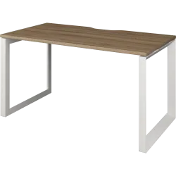 Стол на металлокаркасе НТМП.О-140 Дуб сафари/Белый 1400x730x750 Аргентум-МП
