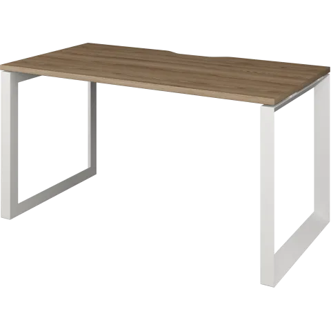 Стол на металлокаркасе НТМП.О-140 Дуб сафари/Белый 1400x730x750 Аргентум-МП