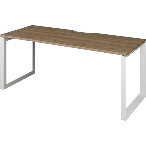 Стол на металлокаркасе НТМП.О-180 Дуб сафари/Белый 1800x730x750 Аргентум-МП