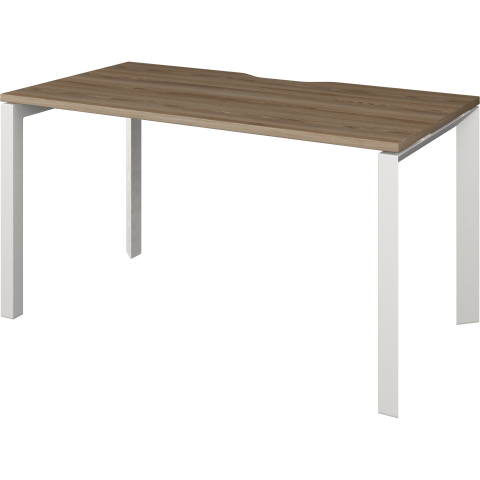 Стол на металлокаркасе  НТМП.П-120 Дуб сафари/Белый 1200x730x750 Аргентум-МП