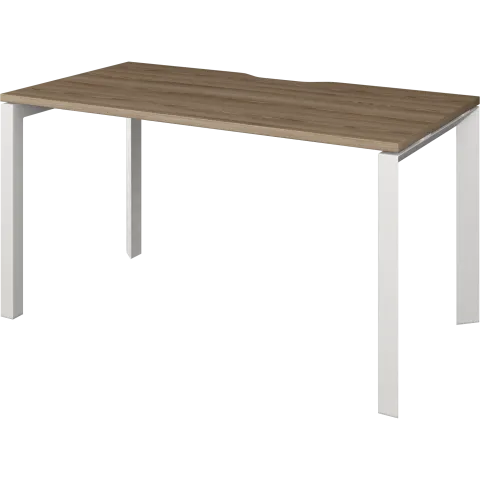 Стол на металлокаркасе  НТМП.П-120 Дуб сафари/Белый 1200x730x750 Аргентум-МП