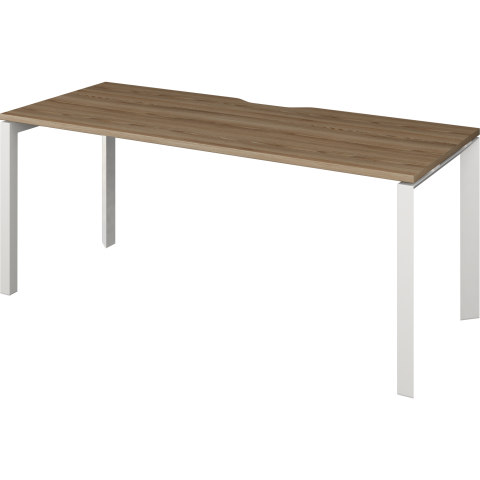 Стол на металлокаркасе НТМП.П-180 Дуб сафари/Белый 1800x730x750 Аргентум-МП