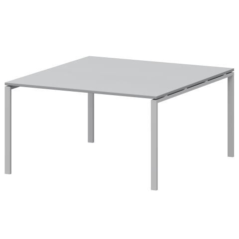Стол переговорный на металлокаркасе АМП-003.123 Серый/Белый 1400x1236x760 Арго-М