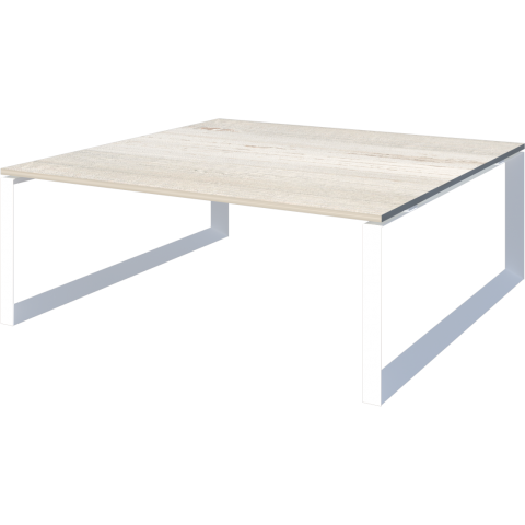 Стол переговорный на металлокаркасе НТМП.О-140.11 Сосна винтер/Белый 1400x1100x750 Аргентум-МП