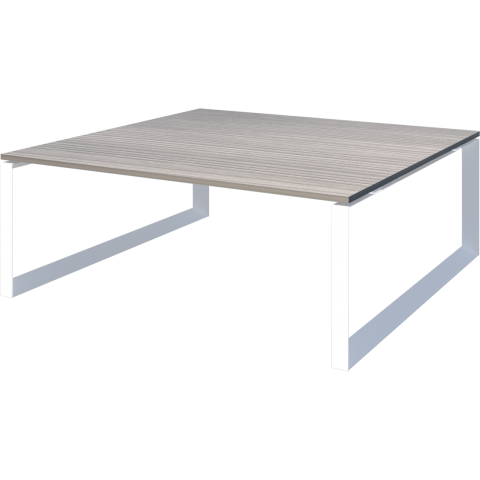 Стол переговорный на металлокаркасе НТМП.О-160.11 Лиственница/Белый 1600x1100x750 Аргентум-МП