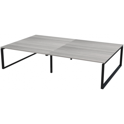 Стол переговорный на металлокаркасе НТМП.О.120.11.2 Лиственница/Антрацит 2400x1100x750 Аргентум-МП