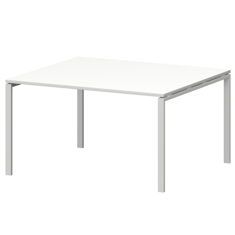 Стол переговорный на металлокаркасе СМСП-П-14.123.Пр25 Белый/Белый 1400x1236x750 Смарт