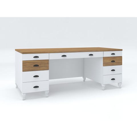 Стол письменный белый/engadina КМ-71-1 Белый/Энгадина 2000x900x794 kALLe