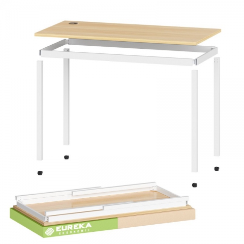 Стол письменный (для компьютера) EUREKA ERK-D04-EW с шириной 79 см, Embossed Wood