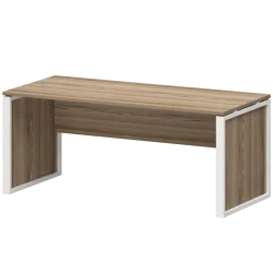 Стол руководителя НТМ-180 Дуб сафари/Белый 1800x800x750 Аргентум-М