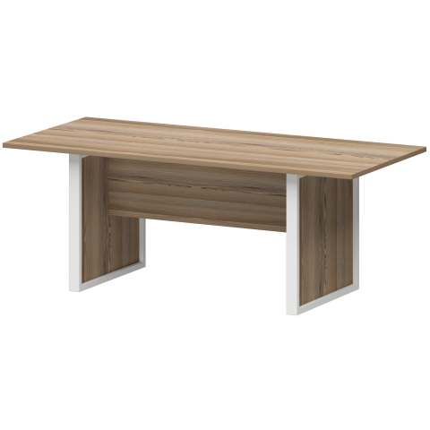 Стол заседаний НТМ-200.90 Дуб сафари/Белый 2000x900x750 Аргентум-М