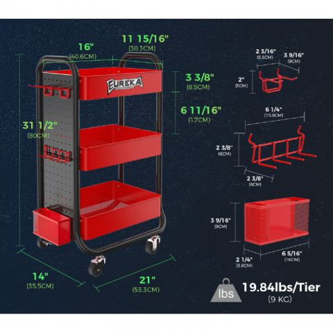 Тележка для хранения мелочей EUREKA CP-JJ-CWC-0024, на колесиках