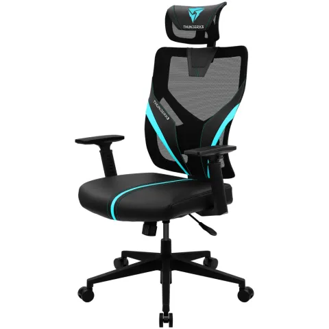 Кресло компьютерное игровое ThunderX3 YAMA1 Black-Cyan