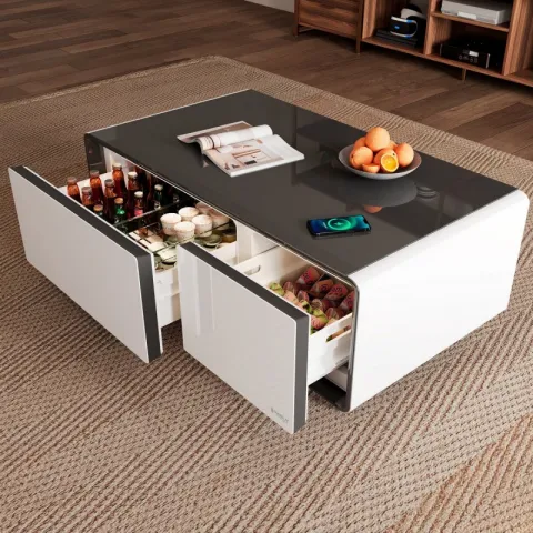 Умный кофейный столик с холодильником EUREKA TB90, White+Black