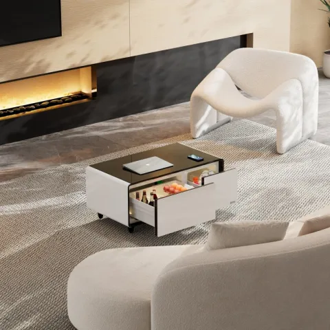 Умный кофейный столик с холодильником EUREKA TB90, White+Black