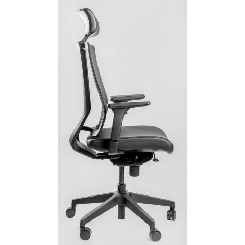 Кресло Falto G-1 GON-01KAL/BK-BK-L (каркас черный, спинка черная, сидение эко-кожа черная)