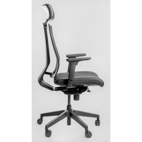 Кресло Falto G-1 GON-01KAL/BK-BK-L (каркас черный, спинка черная, сидение эко-кожа черная)