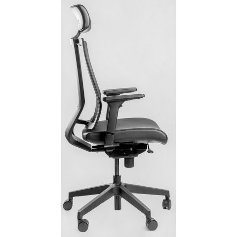 Кресло Falto G-1 GON-01KAL/BK-BK-L (каркас черный, спинка черная, сидение эко-кожа черная)