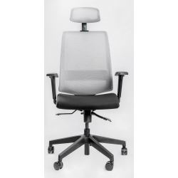 Кресло Falto NEO 11 KAL/GY-BK (каркас черный,  спинка серая, сидение черное)