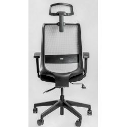 Кресло Falto NEO 11 KAL/GY-BK (каркас черный,  спинка серая, сидение черное)