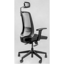 Кресло Falto NEO 11 KAL/GY-BK (каркас черный,  спинка серая, сидение черное)