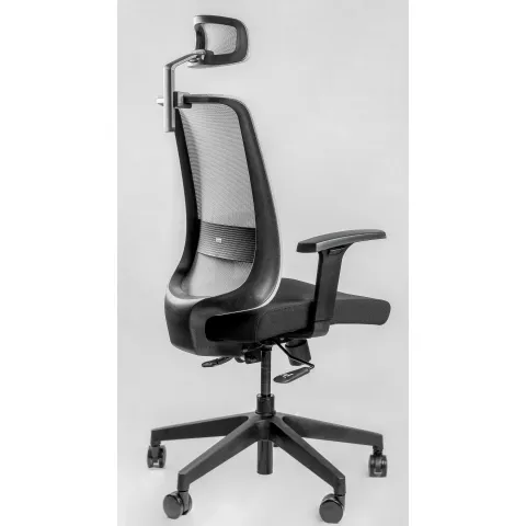 Кресло Falto NEO 11 KAL/GY-BK (каркас черный,  спинка серая, сидение черное)