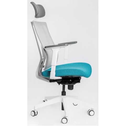 Кресло Falto G-1 GON 01WAL/GY-BL (каркас белый, спинка серая, сидение синие)