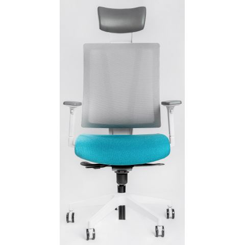 Кресло Falto G-1 GON 01WAL/GY-BL (каркас белый, спинка серая, сидение синие)