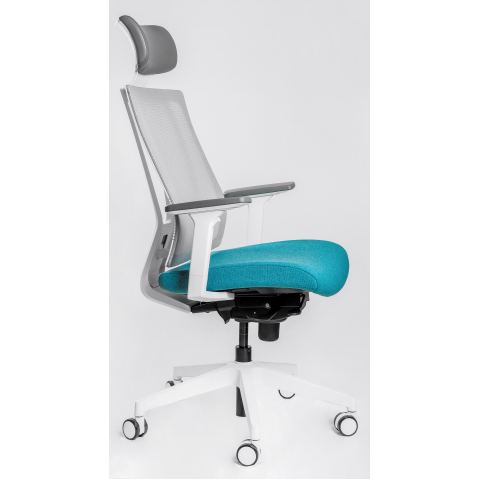 Кресло Falto G-1 GON 01WAL/GY-BL (каркас белый, спинка серая, сидение синие)