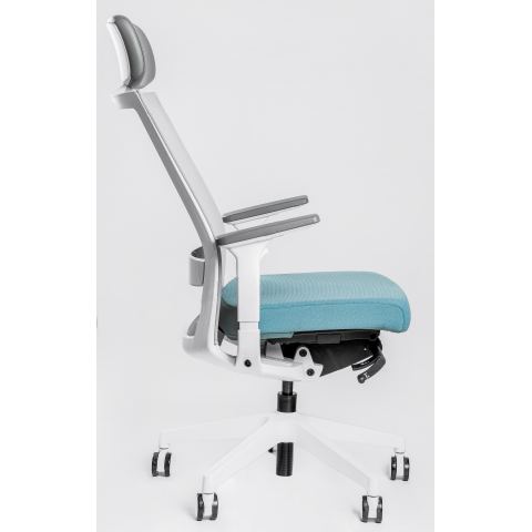 Кресло Falto A-1 AON 11WAL/GY-BL (каркас белый,  спинка серая, сидение синие)
