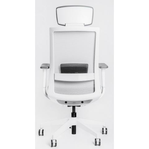 Кресло Falto A-1 AON 11WAL/GY-BL (каркас белый,  спинка серая, сидение синие)