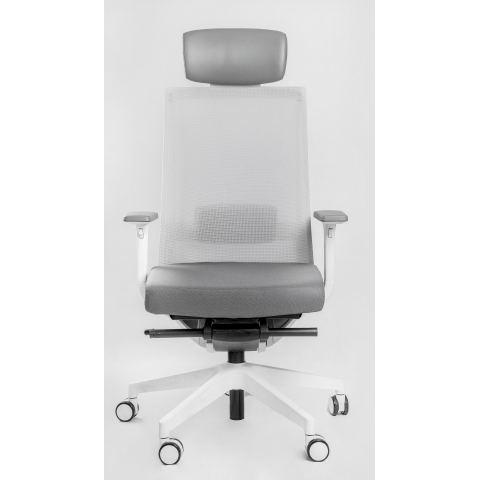 Кресло Falto A-1 AON 11WAL/GY-GY (каркас белый,  спинка серая, сидение серое)
