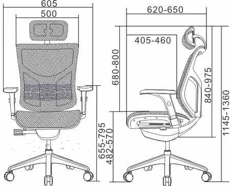 Кресло Expert VISTA VSM01-WH (сетка  белая / каркас черный)