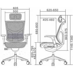 Кресло Falto VISTA (сетка серая / каркас черный)